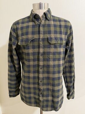 FJALLRAVEN GREEN CHECK PLAID SLIM FIT SKOG FLANNEL BUTTON DOWN SHIRT SIZE XL